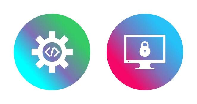 código mejoramiento y cerrado acceso icono vector