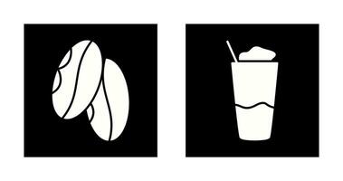 Coffee Grain And Frappe  Icon vector