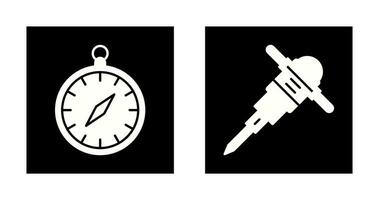 Compass and Drilling Icon vector