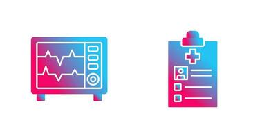 Heart Rate Moniter and Record Icon vector