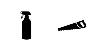 Spray bottle and Handsaw Icon vector