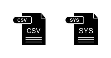 csv y sys icono vector