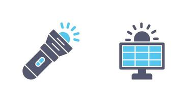 Flashlight and Solar  Icon vector