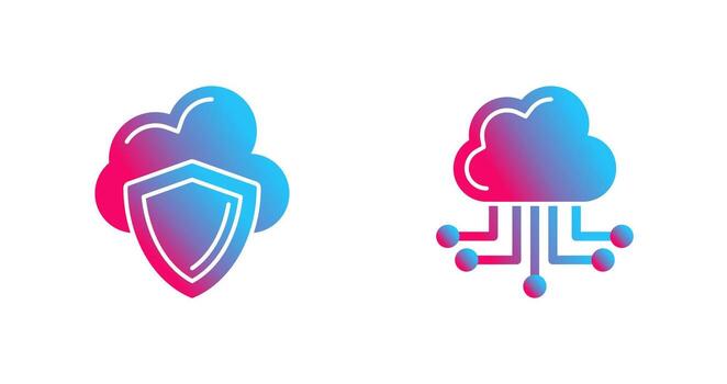 Cloud Computing and Shield Icon vector