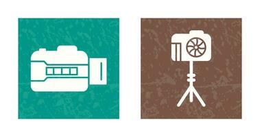 open camera and camera stand  Icon vector