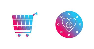 Shopping Cart and Wishlist Icon vector