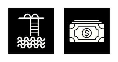 Swiming pool and Money Icon vector