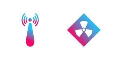 non ionizing radiation and radiation Icon vector