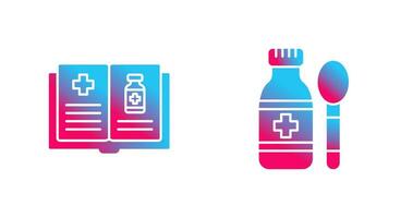 Medical Book and Syrup Icon vector