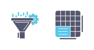 Filtering and Table Data Icon vector