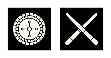 roulette and Pool cue  Icon vector