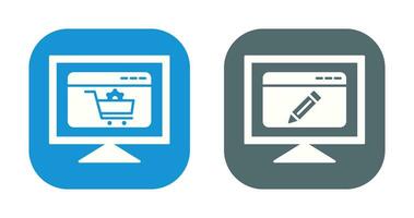 e commerce setting and edit webpage Icon vector