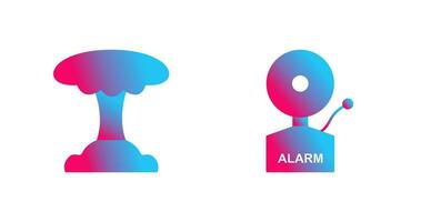 explosion and alarms Icon vector