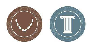 Leaves Wreath and Pillar Icon vector