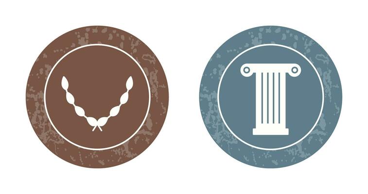 Leaves Wreath and Pillar Icon