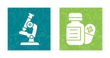 Microscope and Pill Icon vector