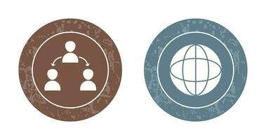 connected user and globe Icon vector
