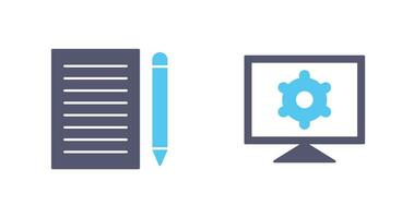 write feedback and computer settings Icon vector