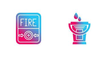 Fire Button and Water Bucket Icon vector