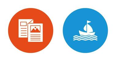 Brochure and Boat  Icon vector