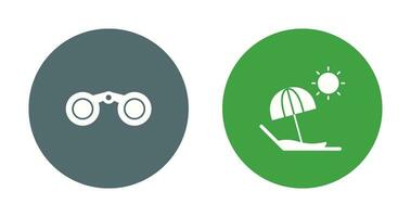 Binoculars and beach Icon vector