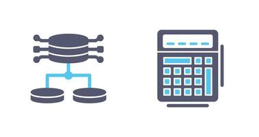 estructurado datos y calculadora icono vector