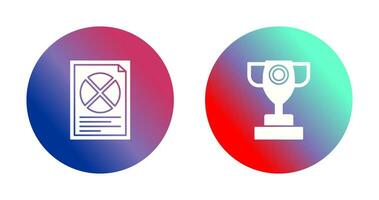 Pie Chart and Trophy Icon vector