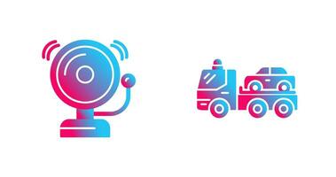 Fire Alarm and Tow Truck Icon vector