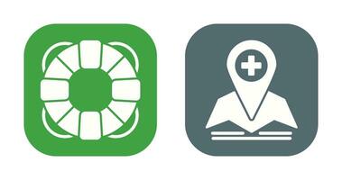 Lifesaver and Location Icon vector