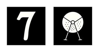 number sevens and lottery machine  Icon vector