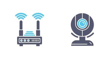 Router and Web Cam Icon vector