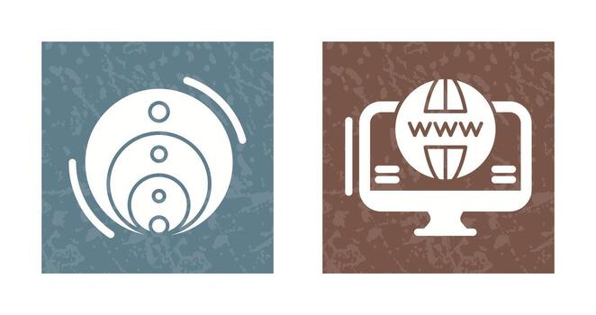 venn diagrama y web icono vector