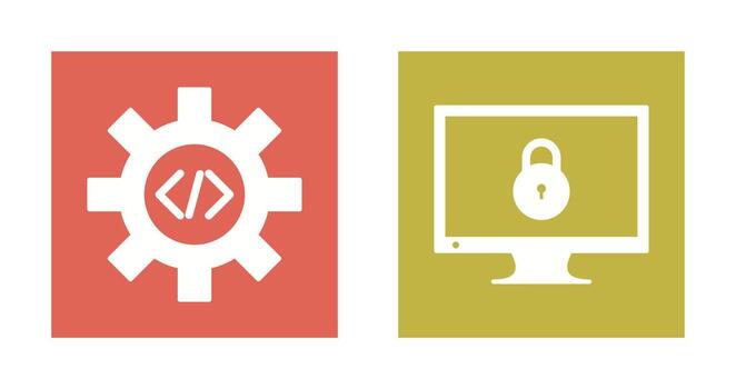 código mejoramiento y cerrado acceso icono vector