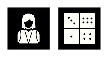 elegant lady and domino game Icon vector