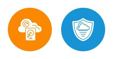 Shield and Hard Drive Icon vector