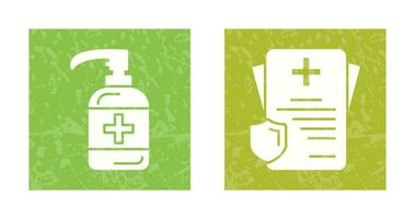 Sanitizer and Receipt Icon vector