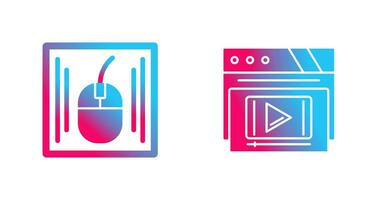 Mouse and Video Player Icon vector