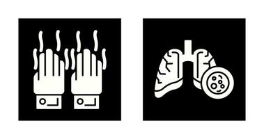 Smelly Hands and Lung Cancer Icon vector