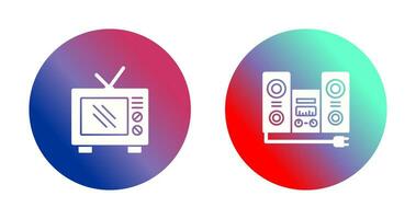 Old TV and Stereo Icon vector