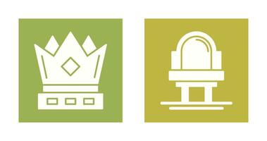 Crown and Mirror Icon vector