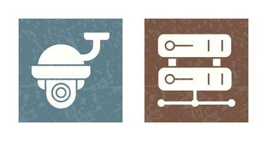 Security Camera and Server Icon vector