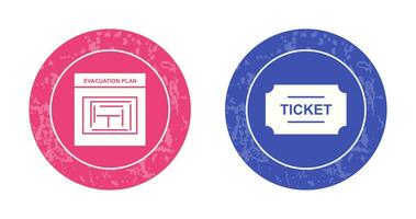 Evacuation Plan and Tickets Icon vector