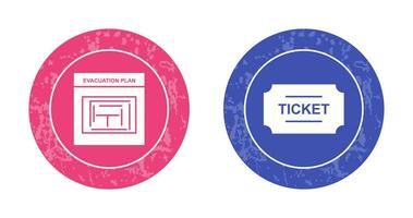 Evacuation Plan and Tickets Icon vector