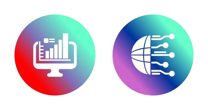 Monitor and Network Icon vector