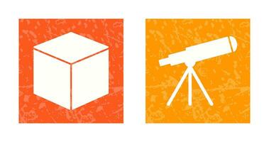 cubic design and telescope Icon vector