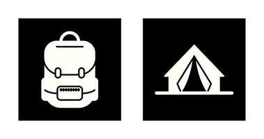 bolso y acampar icono vector