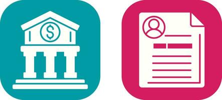 Bank and Contract Icon vector