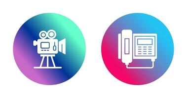 Movie camera and Telephone Icon vector