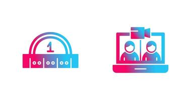 Video Conference and Ruler Icon vector