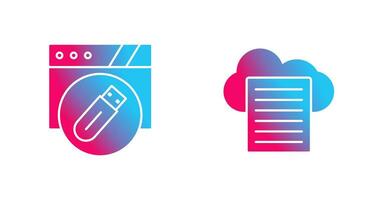 Sheet and Usb Flash Drive Icon vector